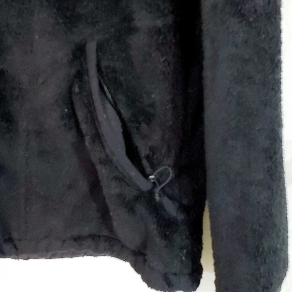 North Face Black Fleece Jacket With Hood Zip Sz M - Picture 5 of 8